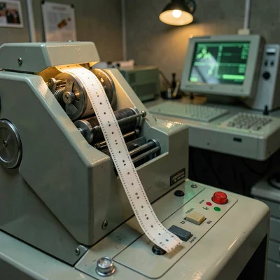 Paper Tape Threading Through Reader