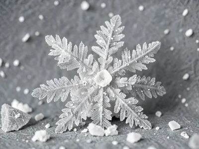 Borax crystal cluster like snowflake structure