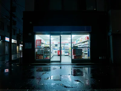 Sliding Door Portal to Night