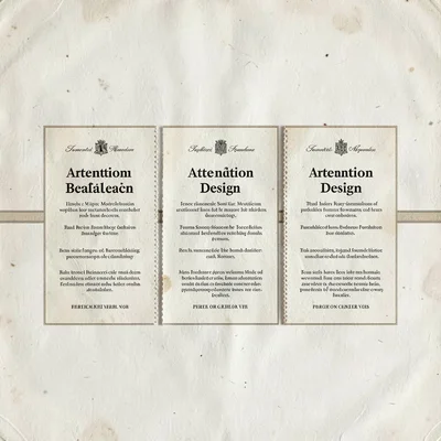 Grid layout spread of three side-by-side case studies on attention design, paper