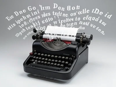 Typewriter that types in 3D, letters floating off page forming sentences in air