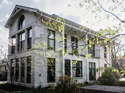 Architecture layered with nature texture