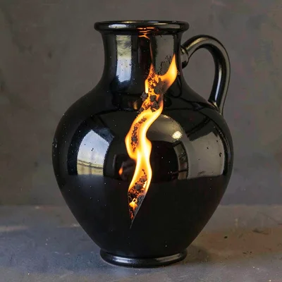 Through Oaxacan black clay vision, barro negro consciousness, A finished barro n