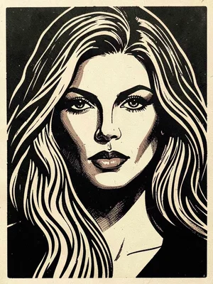 Woman portrait in bold relief
