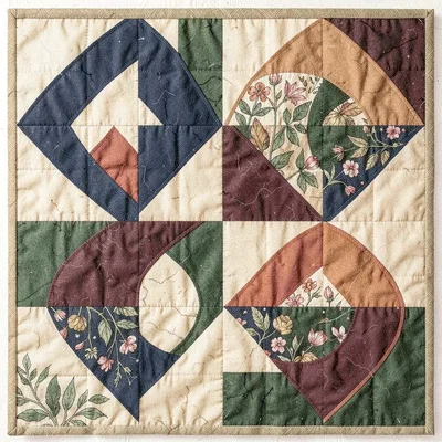 Drunkard Path quilt curves