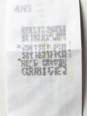 Receipt paper printout of candy bulk order for trick-or-treaters