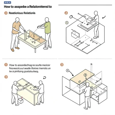 How to assemble a relationship shown as IKEA-style instruction diagram with two 