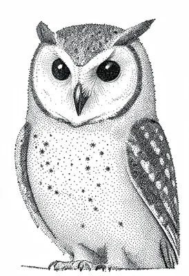 Barn owl stippled