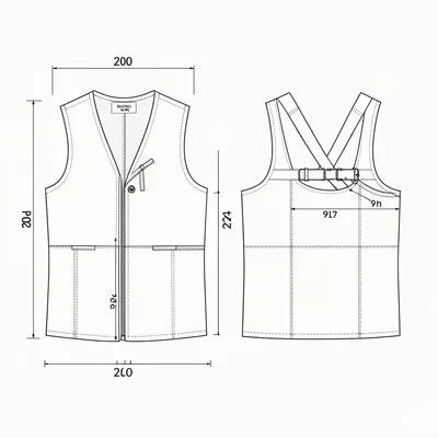 Vest flat panels back strap