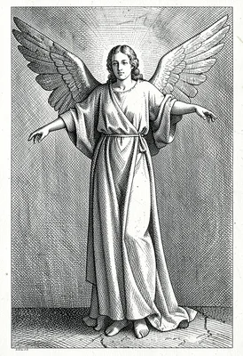 Angel wings cross-hatched