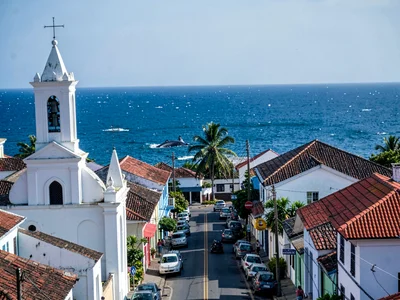 Sunday stillness in Nuku'alofa, Tonga, The ocean visible from every street in th