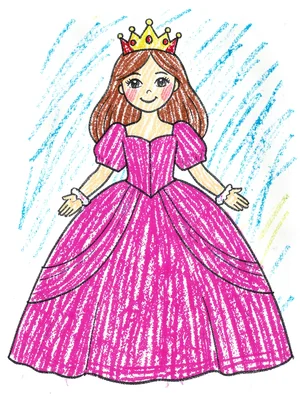 Princess with pink dress and crown
