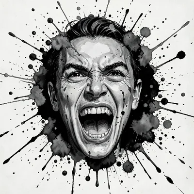 Screaming face splatter