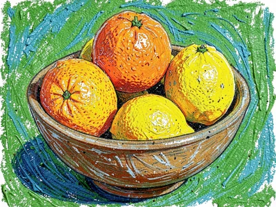 Bowl of oranges and lemons