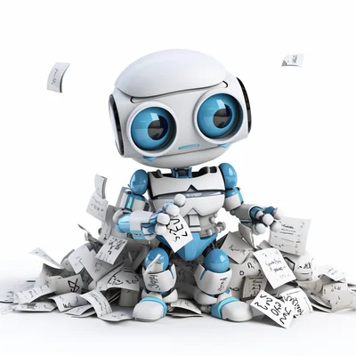 3D plastilina ai chatbot dissasembled on clean white