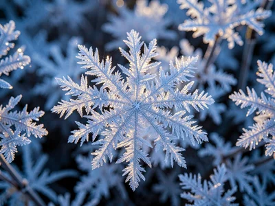 Color through frost crystal refraction