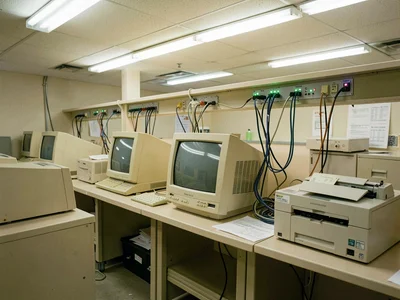 Network Hub Blinking LEDs