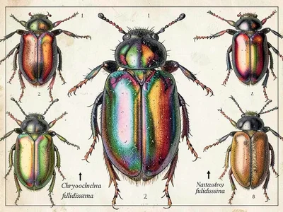 Jewel beetle specimen plate