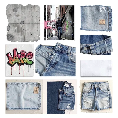 Urban concrete graffiti denim