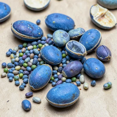 Seeds and pods blue