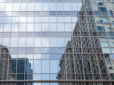 Glass curtain wall reflection pattern