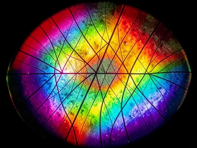 Macro showing individual stress fringes