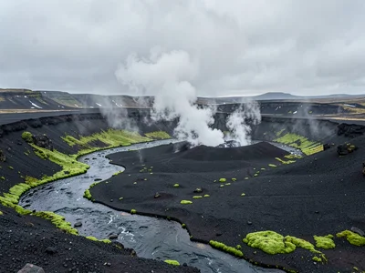 Geothermal Steam Vent on Highland Plateau