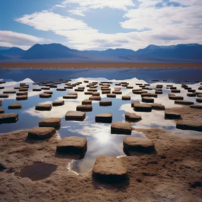 Land Art Photo by Andy Goldsworthy A grid of mirrors