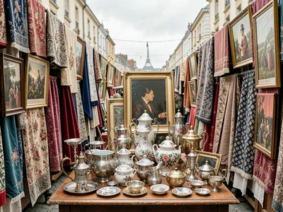 Market Aisle Between Stalls