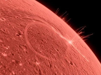 Moreton wave ripple spreading across the chromosphere from a distant flare, circ
