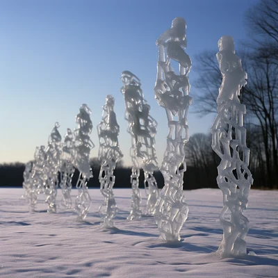 Land Art Photo by Andy Goldsworthy Chains crafted fro