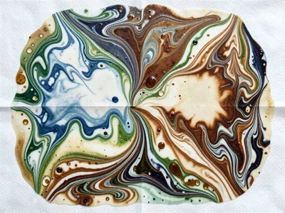 Overmarbled paper, second pattern laid over first creating complex layered desig