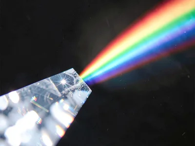 Prism edge creating narrow intense spectral line