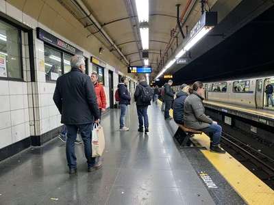 Subway platform waiting