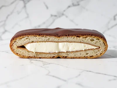 Éclair: Lengthwise Section with Cream