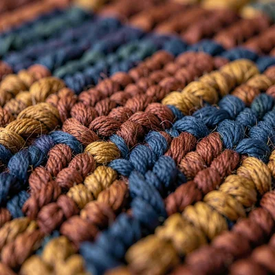 Slub-yarn raw silk plain-weave dyed madder-russet alternates plump irregular pas
