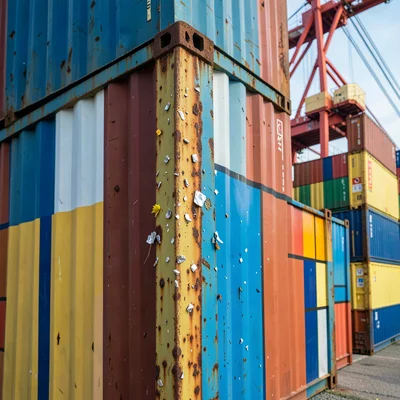 Container Corner Paint Layer Rust Macro