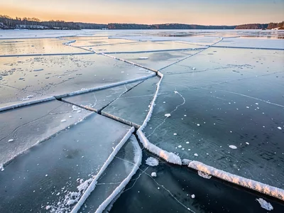 Ice edge showing thickness variation