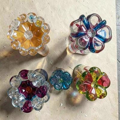 Bundled glass rod canes before pulling — raw hexagonal bundle cross-section, unm