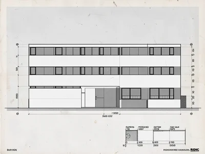 Bauhaus building elevation drawing