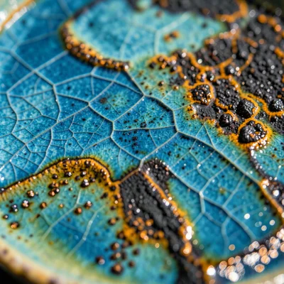 Ocean-blue crackle glaze bowl resembling summer sea surface