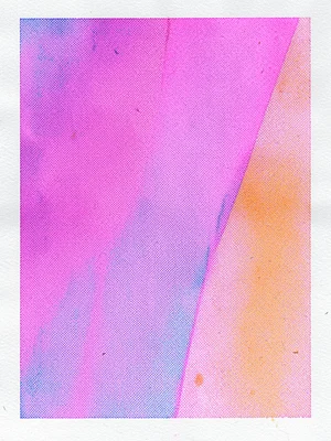 Risograph-printed summer concert poster, two-color overlap, registration shift