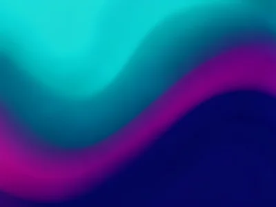 Cool teal flowing into deep indigo with a thin band of magenta, painterly mesh t