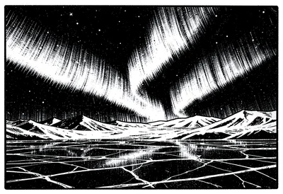 Aurora scratchboard