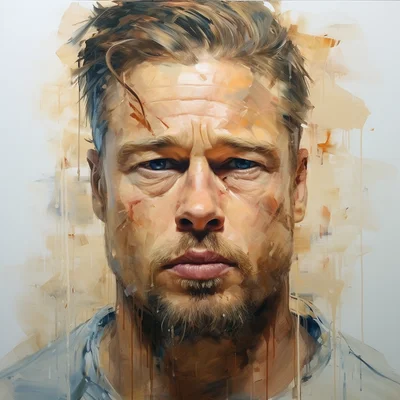 Painting portrait by Jenny Saville. brad pitt