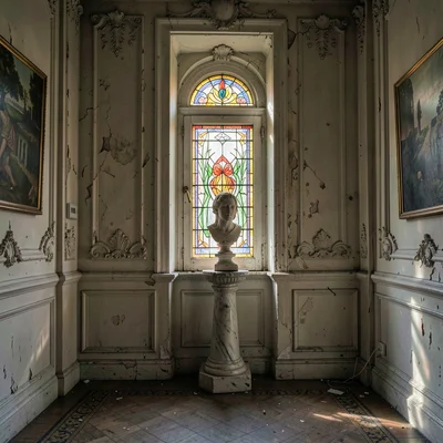 Buenos Aires faded grandeur, belle époque decay, Stained glass window casting co