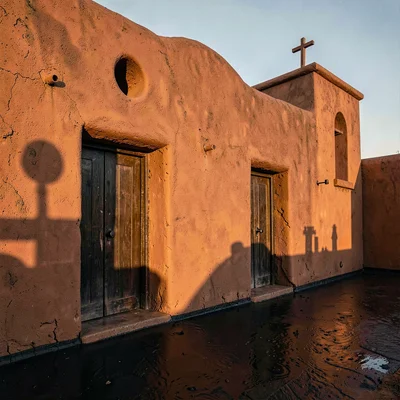 Through Oaxacan black clay vision, barro negro consciousness, Adobe church at go