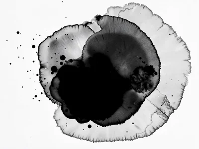 Ink settling showing particle distribution