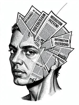Information overload fragmenting head