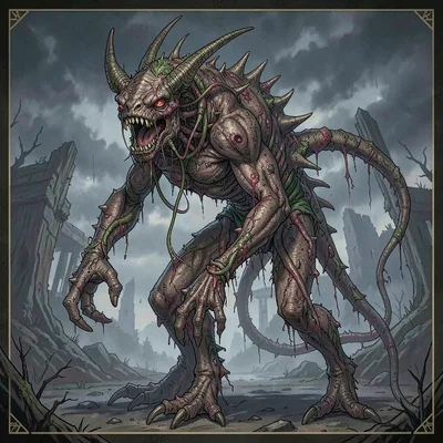 Fantasy creature illustration, a parasitic creature that mimics its host species